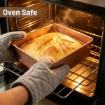 betose Square Cake Pan,  1 Pack 9x9 inch Carbon Steel Square Baking Pan for Brownie, Cheesecake, Roasting - Rose Gold